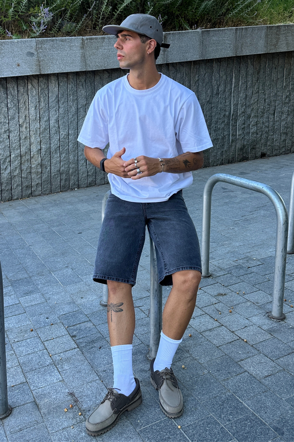 Denim Shorts Loose - Black