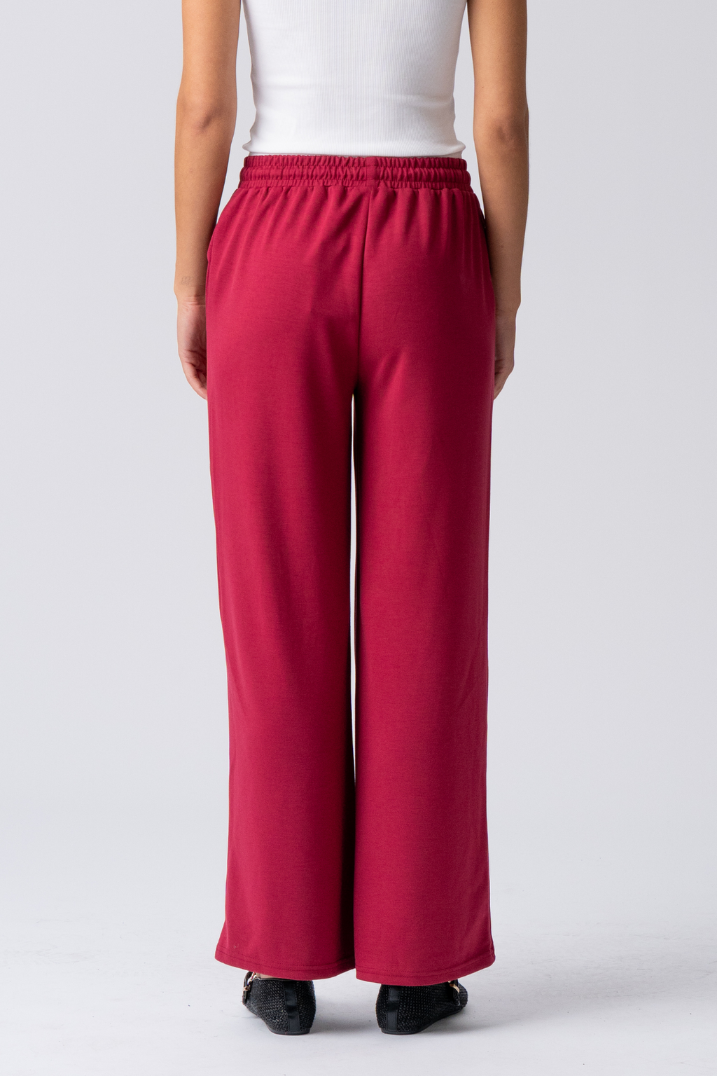 Leah suelta Pants - Borgoña