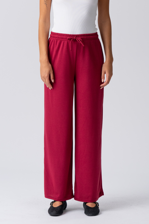 Leah suelta Pants - Borgoña