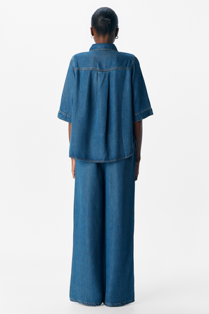 Frame 2/4 Denim Top - Dark Blue Denim Rinse wash