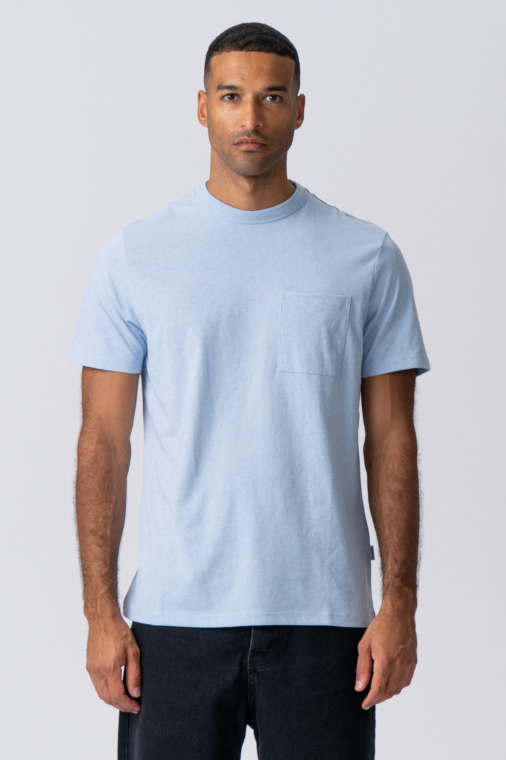 T-shirt With Pocket - Light Blue