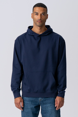 Hoodie Without Drawstring - Navy
