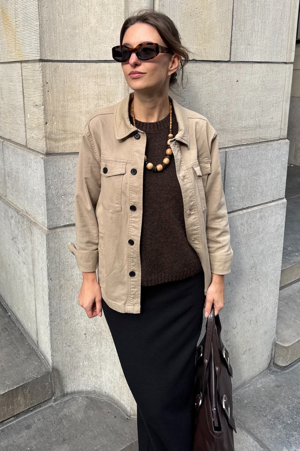 Twill Overshirt - Beige