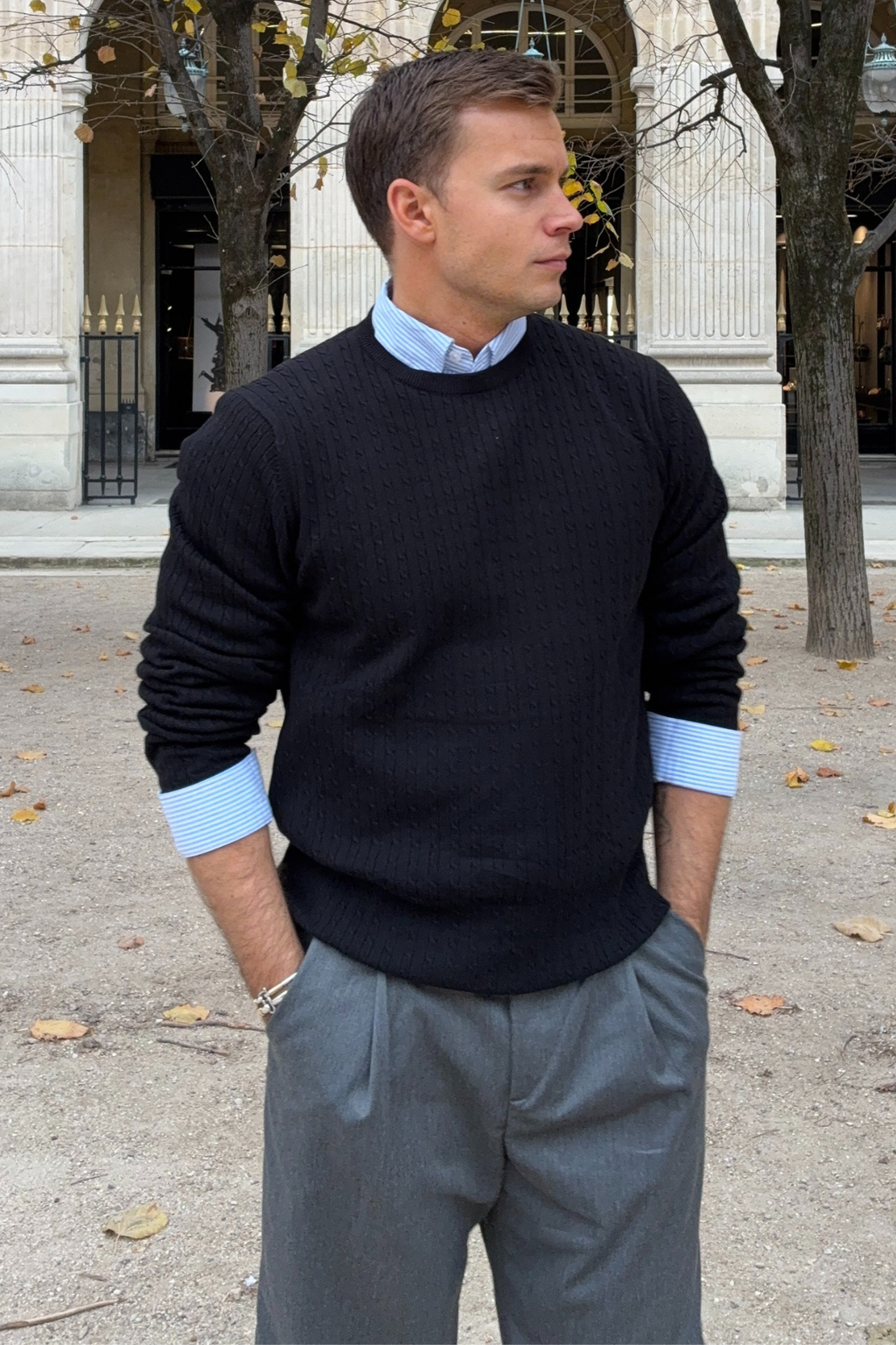 Jersey Punto Cable - Negro