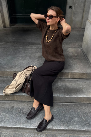 Aggia S/S Girlor de punto - Sell Brown