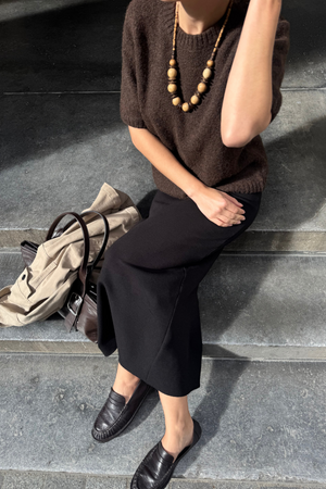 Aggia S/S Girlor de punto - Sell Brown