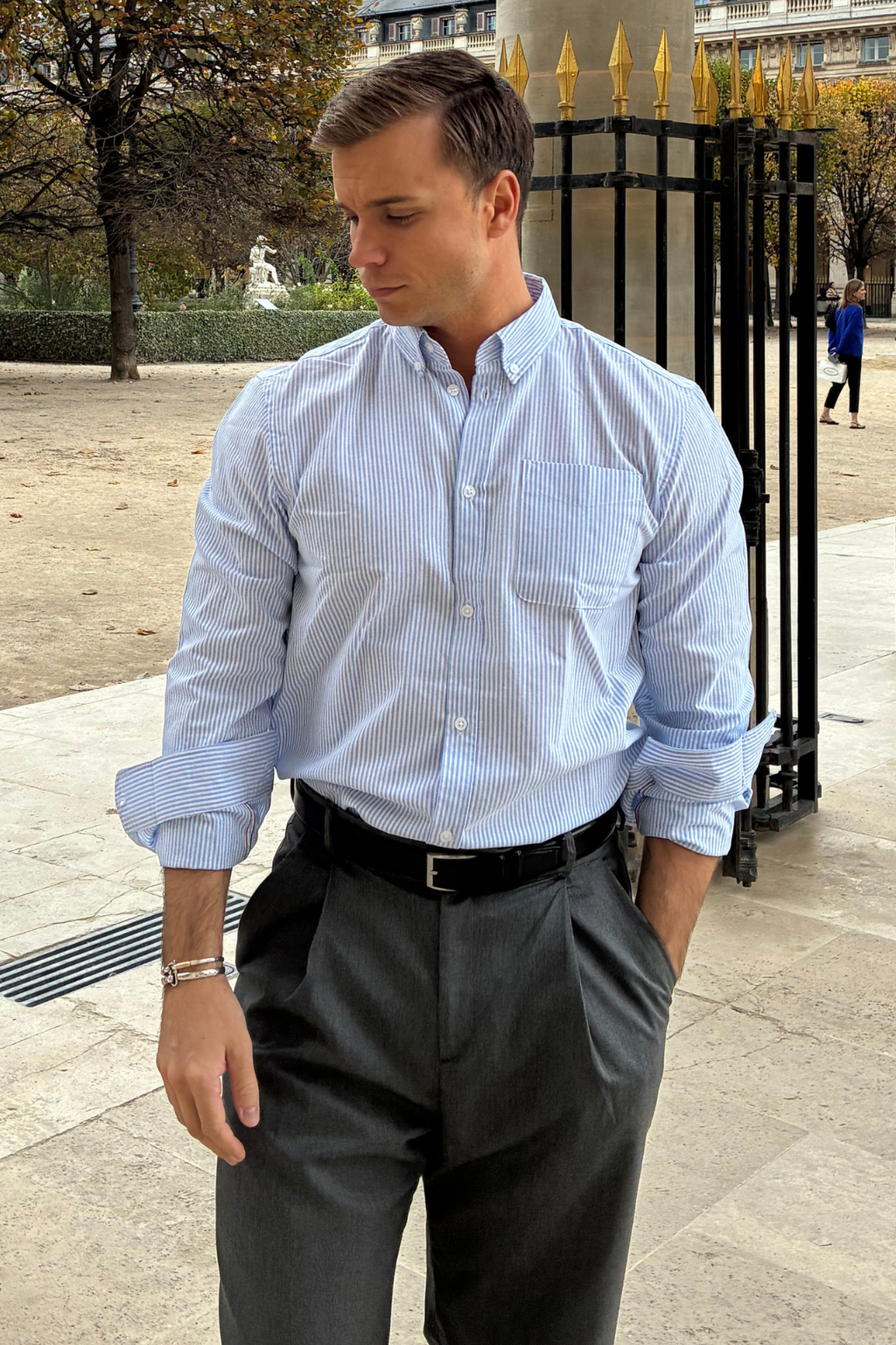 The Original Performance Camisa de Oxford - azul claro/blanco
