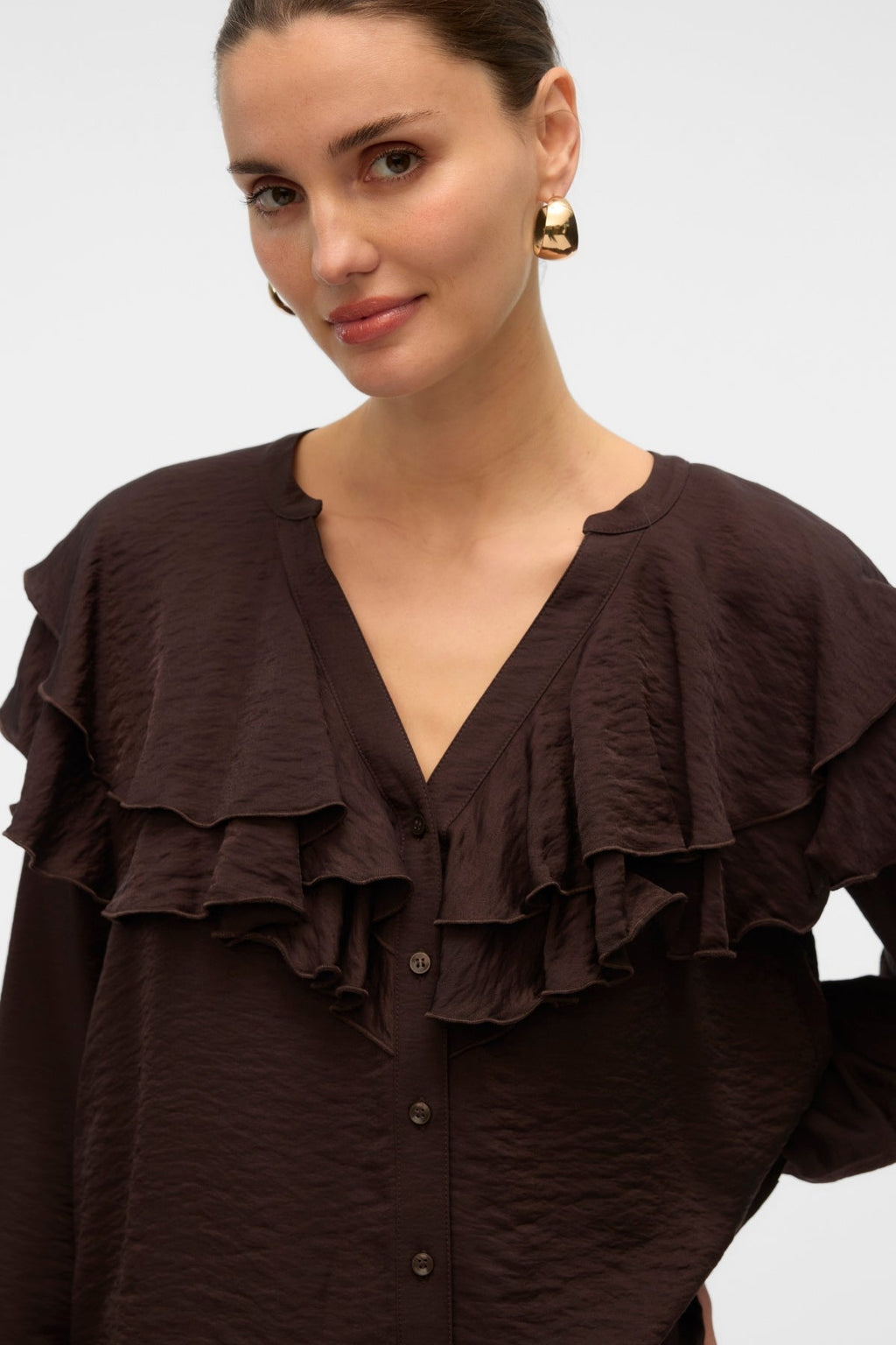 Lizzi Flounce Top - Chocolate Torte