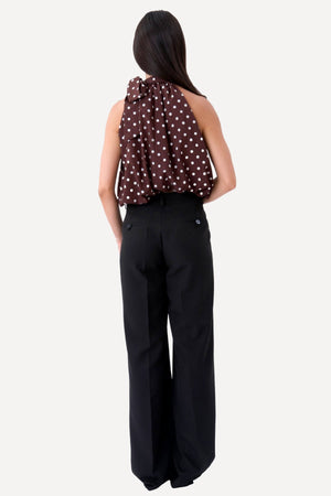 Wilma Top - Brown/White Dots