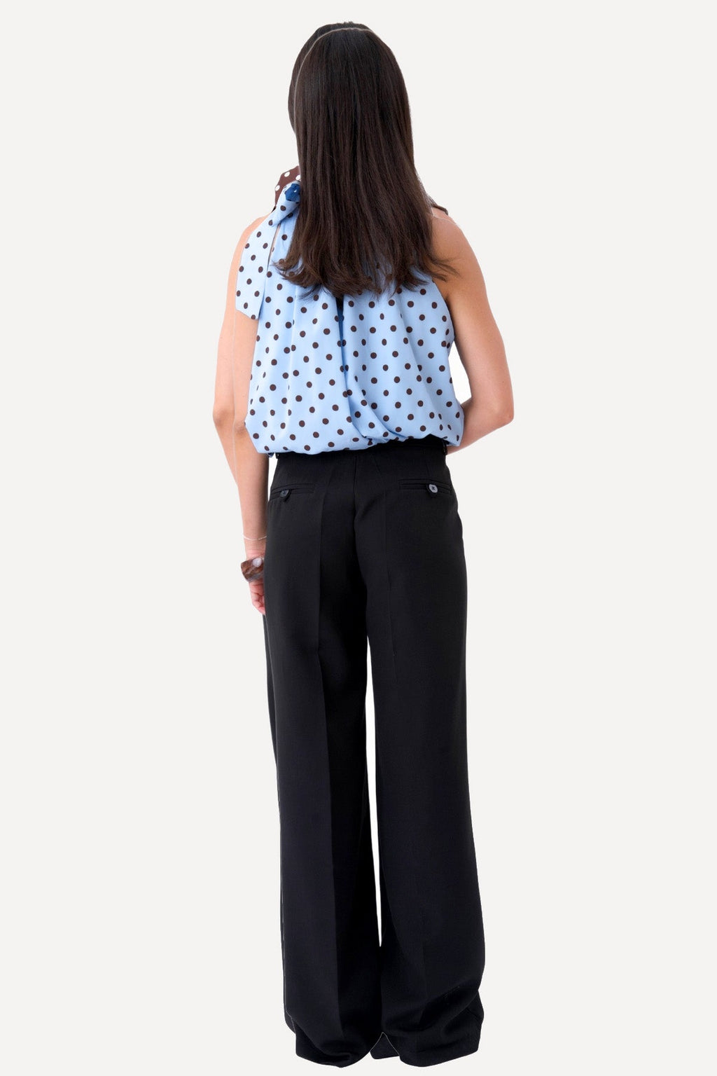 Top Wilma - Azul claro/Puntos marrones