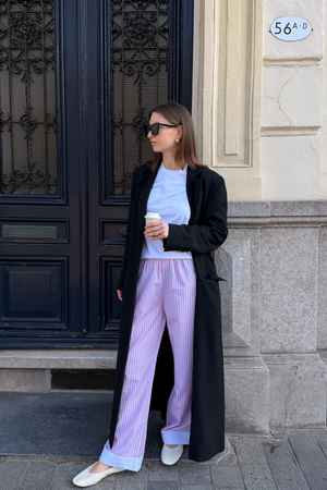 Layla rayado Pants - Rosa
