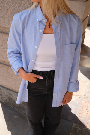 Boyfriend Oxford Shirt - Light Blue