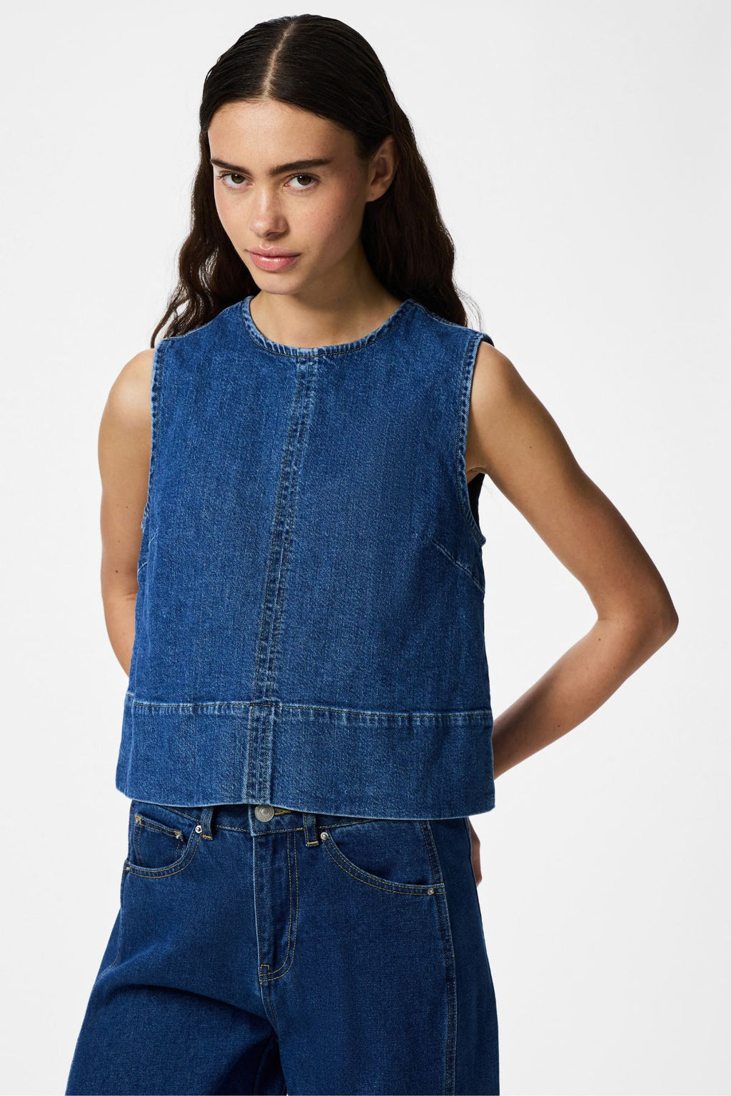 Top Denim Silke - Denim Azul Medio