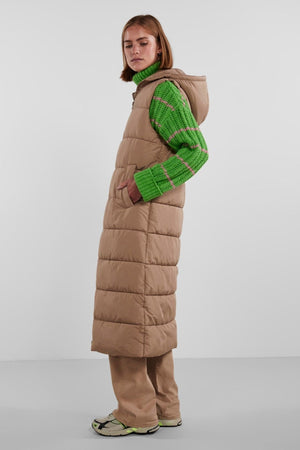 Elinora Lang Puffet Vest - Silver Mink