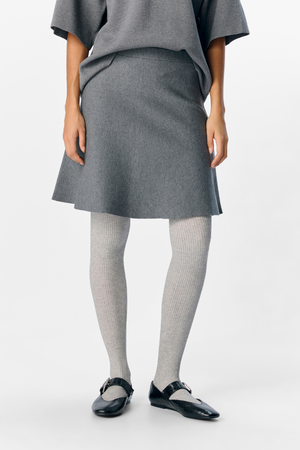 Reynard HW Falda de punto corto - Melange de gris medio