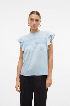 Top de encaje Trine - Azul cachemir