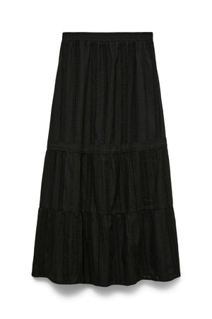 Falda tobillera acampanada - Negro
