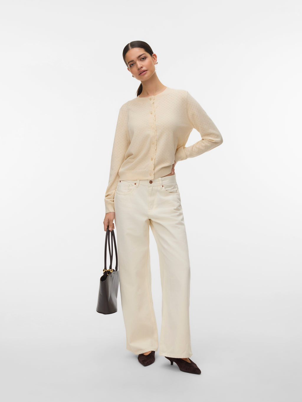 Cárdigan Marina Pointelle - Abedul