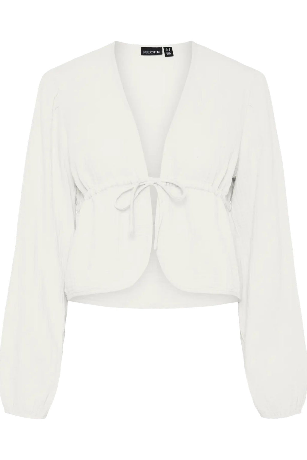 Sastina V-Neck Tie Top - Cloud Dancer