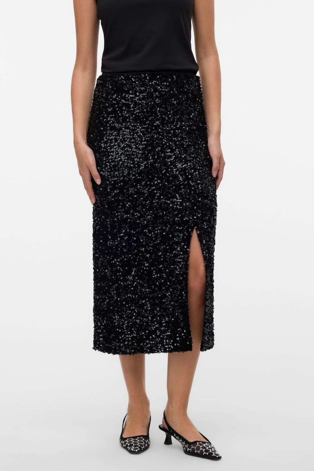 Halia Skirt - Black Sequins