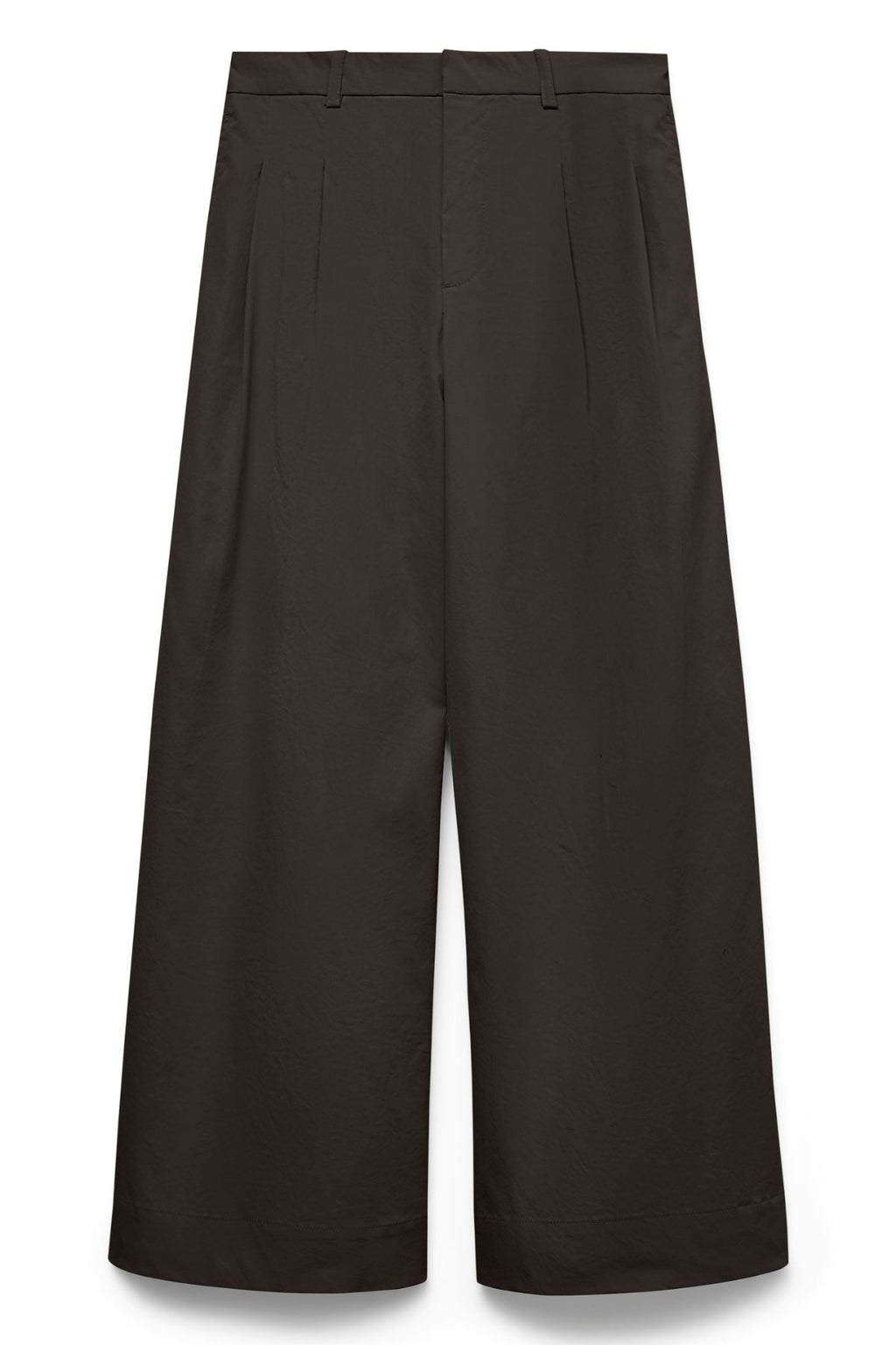 Pantalón ancho arrugado de cintura media Meng - Chocolate Torte