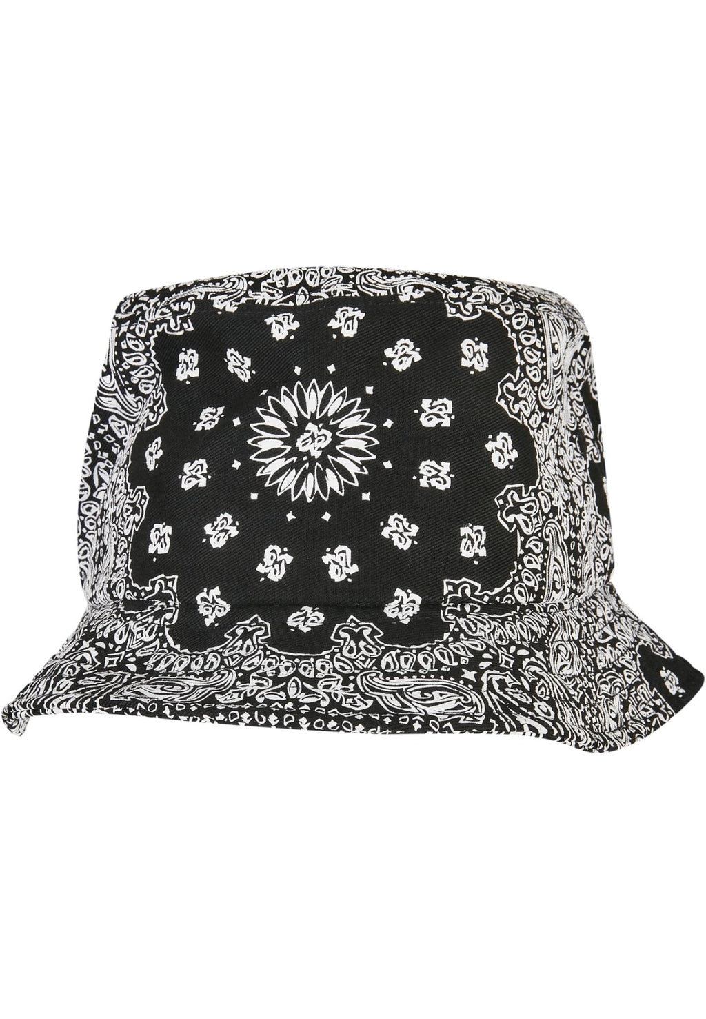 Sombrero de cubo con estampado de bandana - Negro