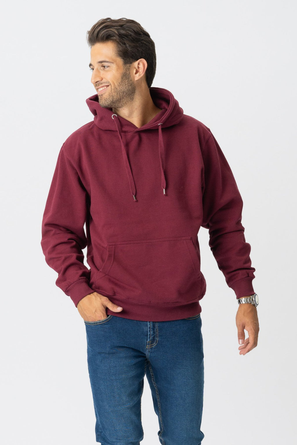 Sudadera con capucha básica - Borgoña Red