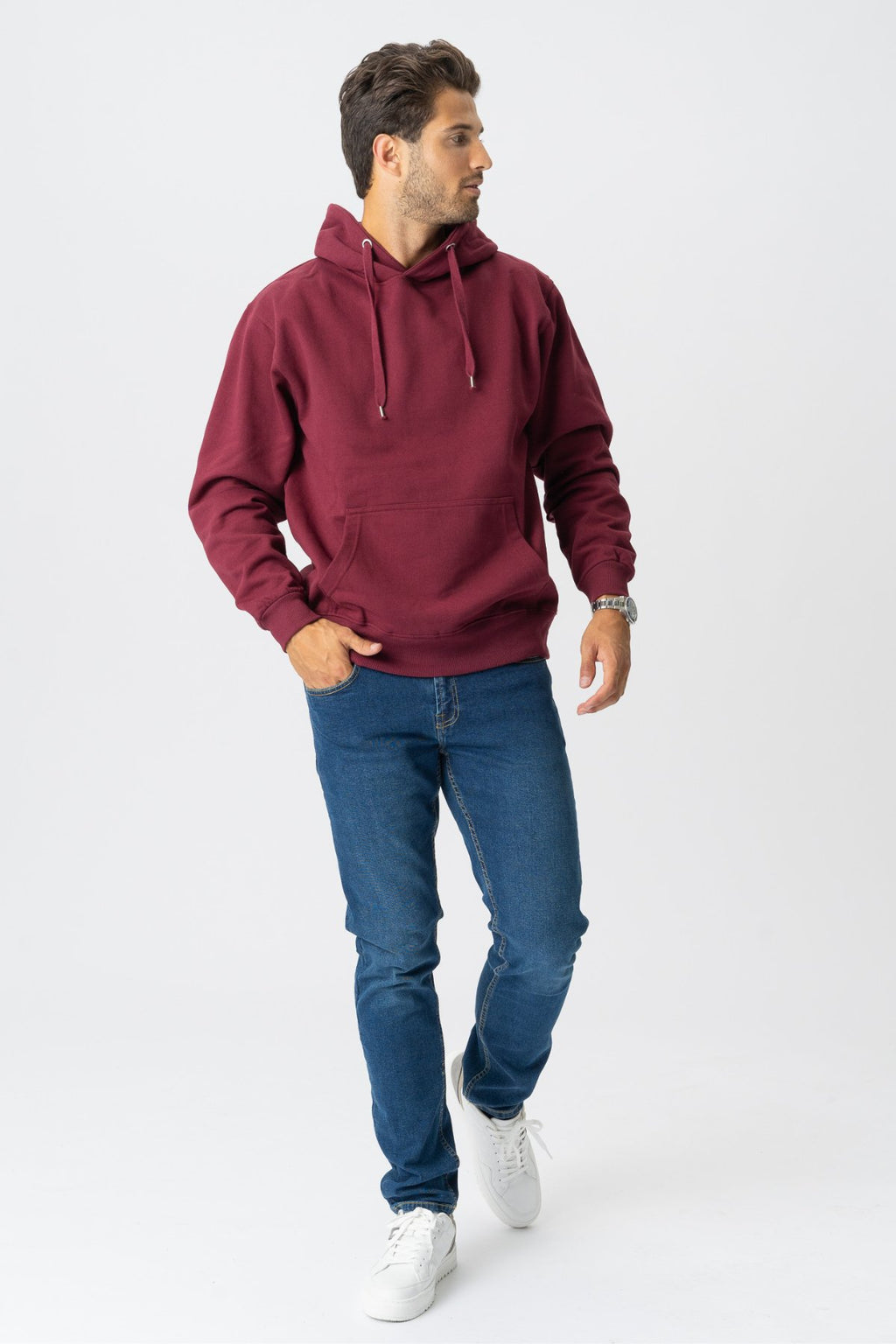 Sudadera con capucha básica - Borgoña Red