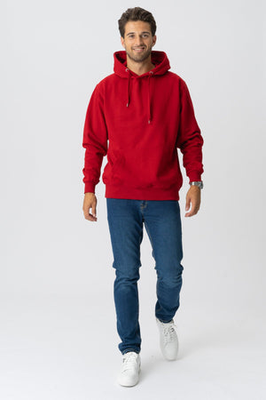 Sudadera con capucha básica - rojo