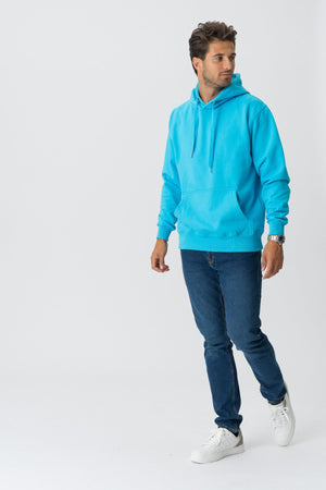 Sudadera con capucha básica - azul turquesa