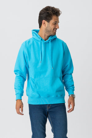 Sudadera con capucha básica - azul turquesa