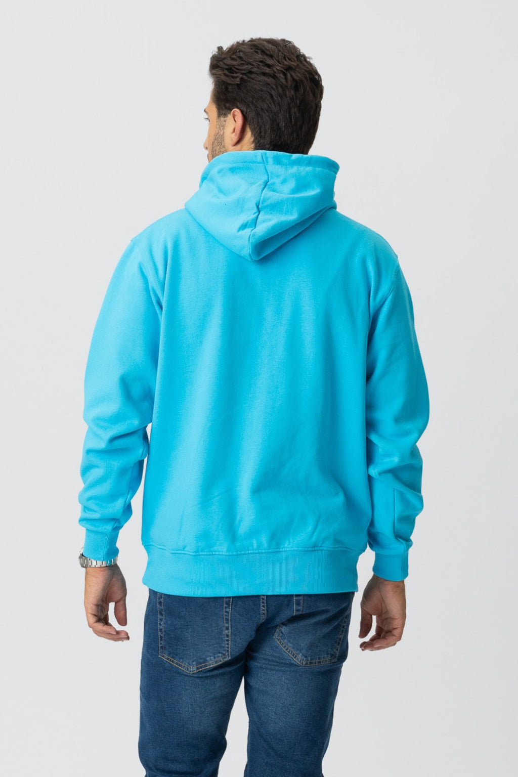 Sudadera con capucha básica - azul turquesa