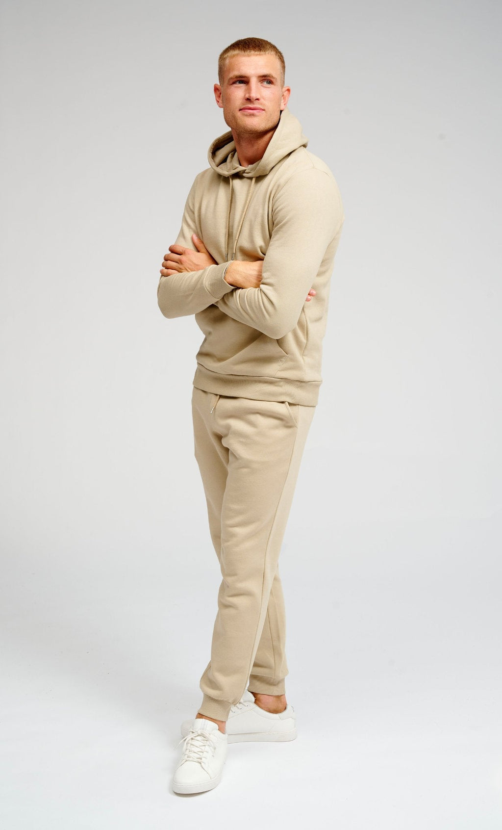 Basic Sweatsuit with Hoodie (Dark Beige) - Package Deal