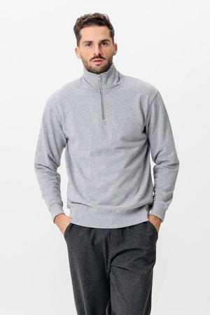 Sudadera media zip - gris