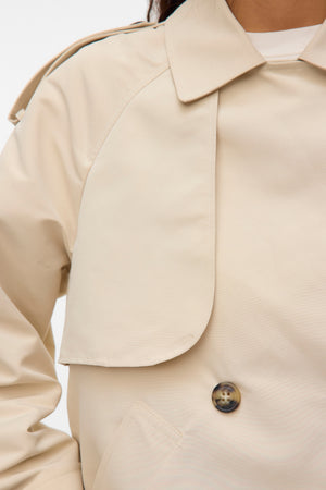 Chloe Short Trenchcoat - Oatmeal