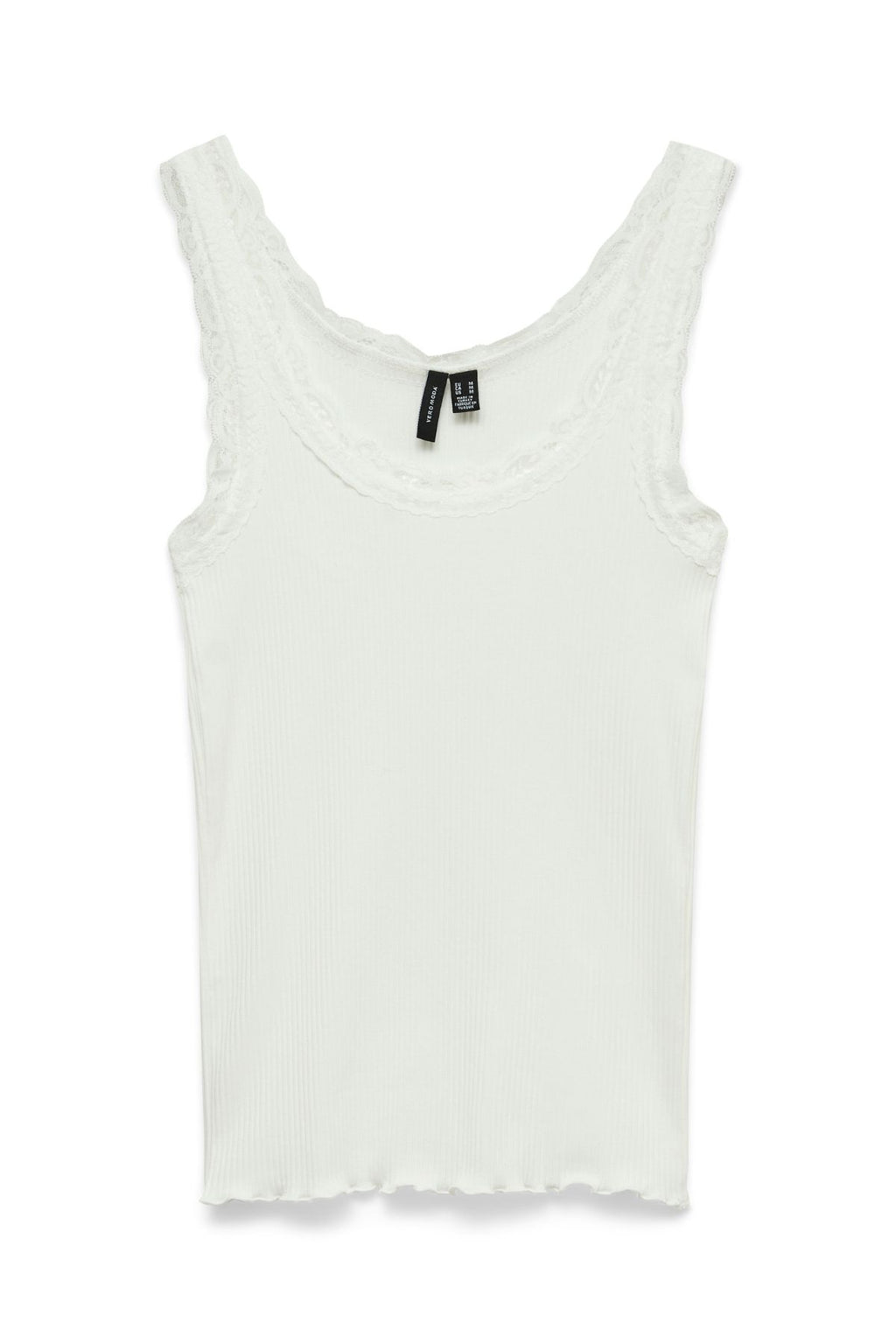 Camiseta sin mangas de encaje Nana - Blanco nieve