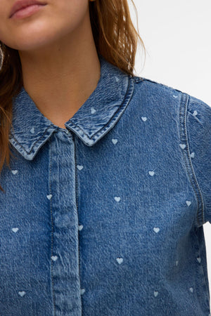 Camisa vaquera 2/4 Dionne - Denim azul medio - Corazón