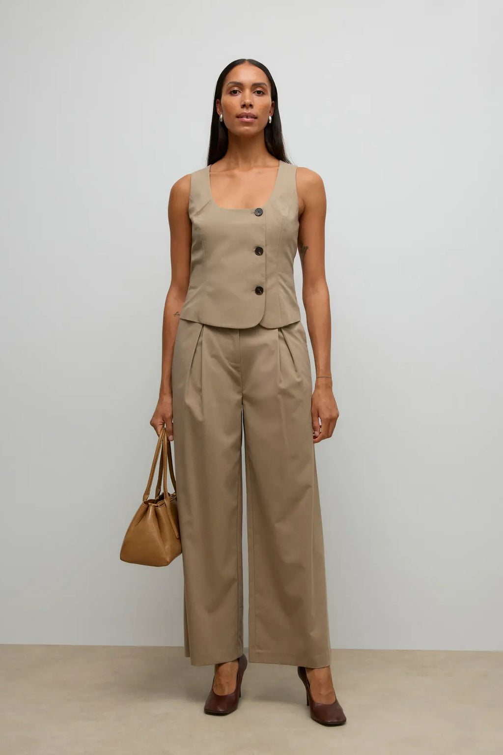 Chaleco Ayah con cuello en U - Dune Melange