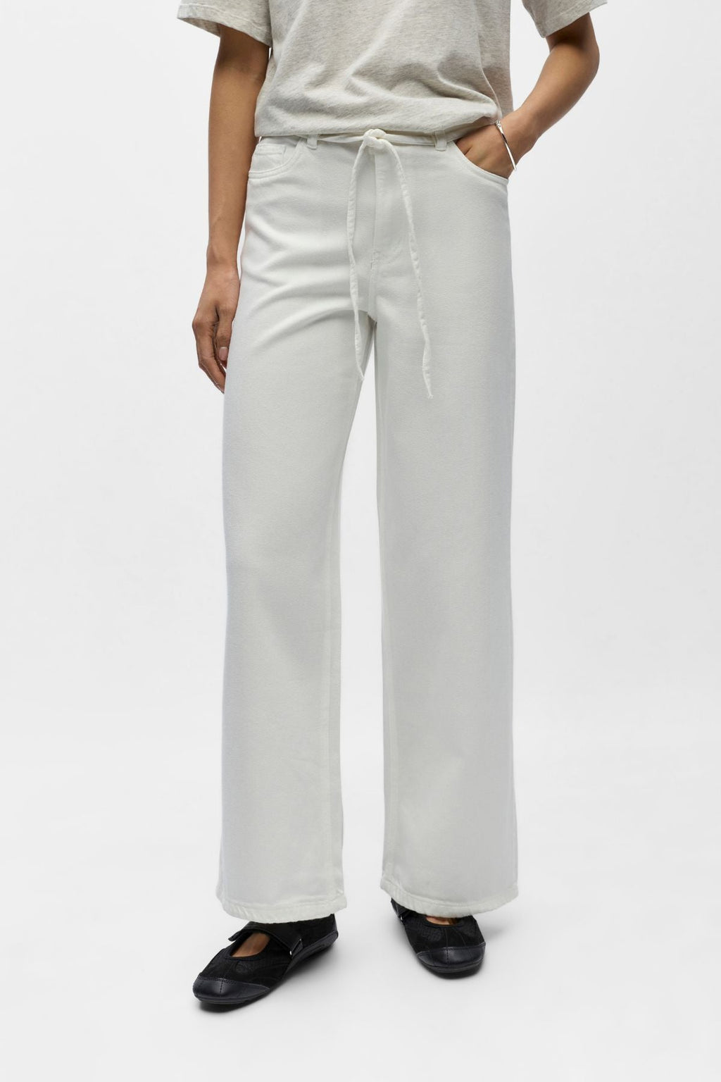 Rosie MW Wide Jeans - Cloud Dancer