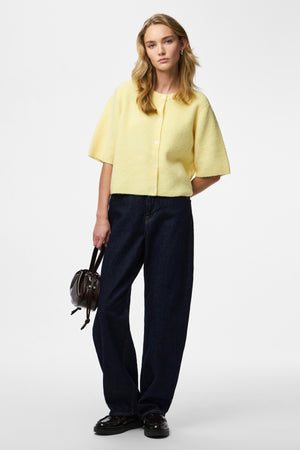 Cárdigan de punto con cuello redondo Silly - Pale Banana Melange