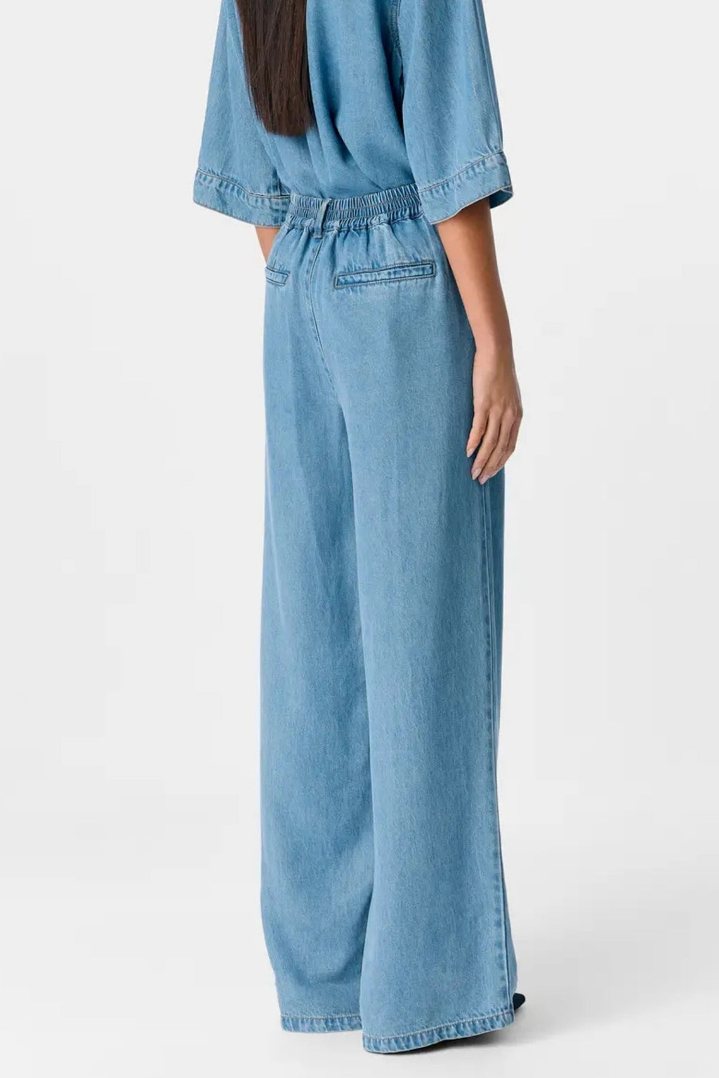 Frame Lisa Wide Pants - Light Blue Denim