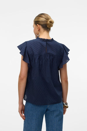Top de encaje Trine - Blazer azul marino