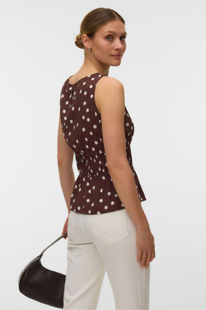 Top tipo bata Elisa - Chocolate Martini - Snow White Dot