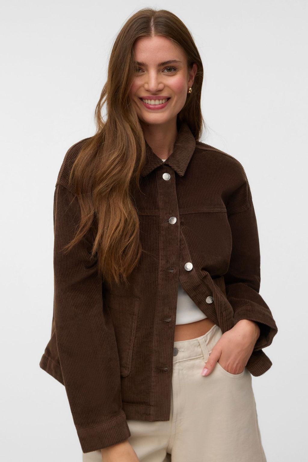 Jamie Corduroy Shacket - Chocolate Chip