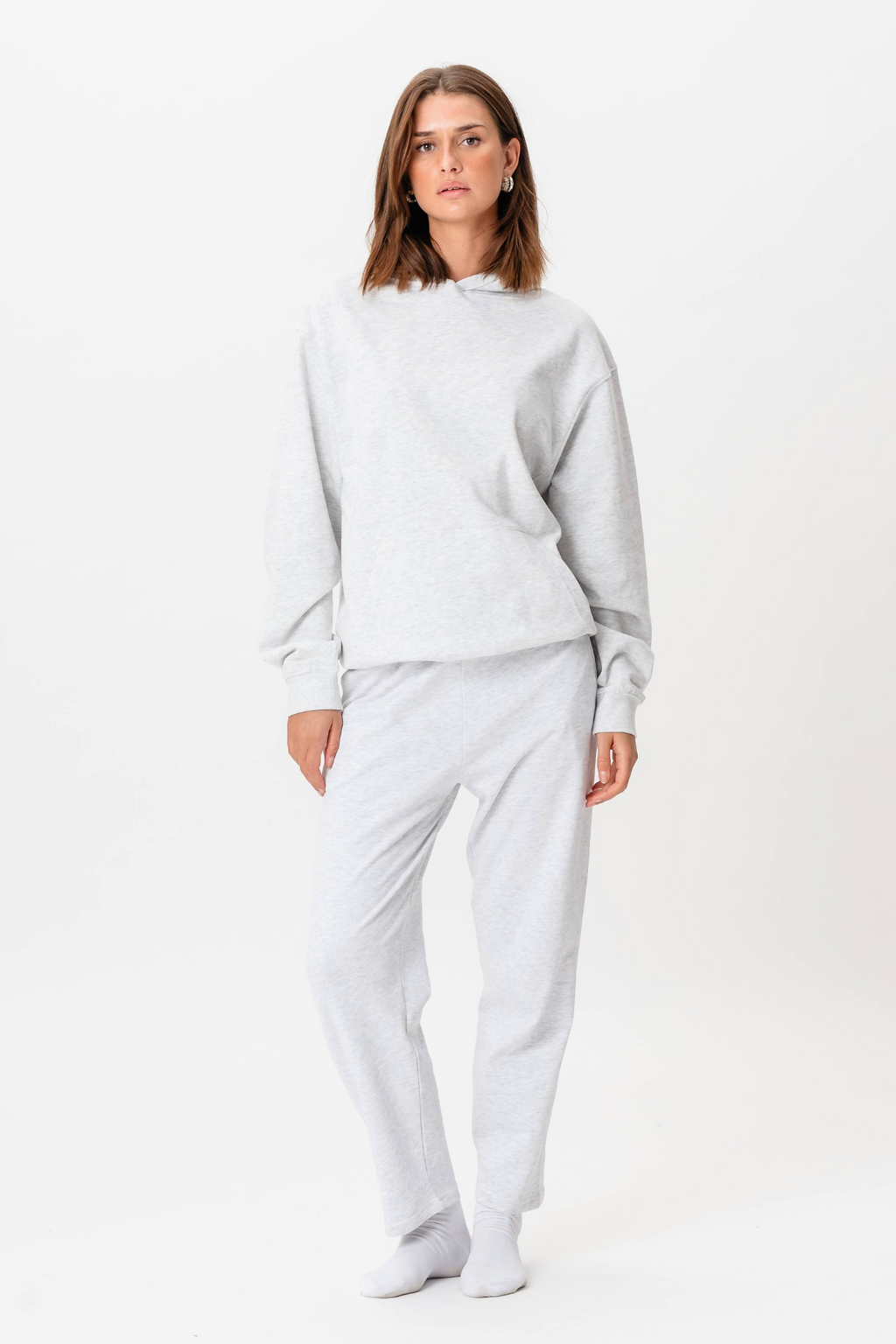 Hoodie Without Drawstring - Grey