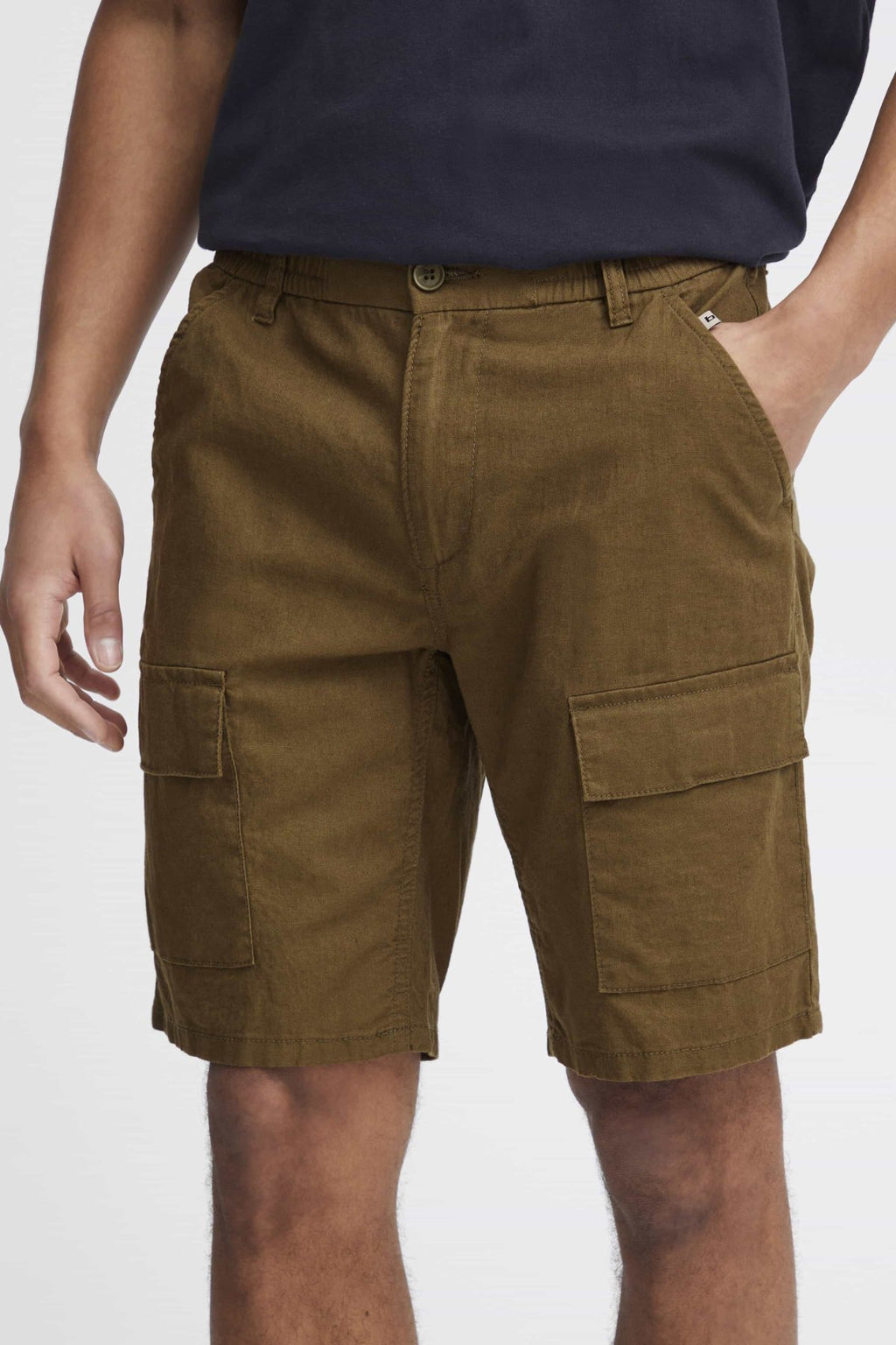 Cargo Linen Shorts - Brown
