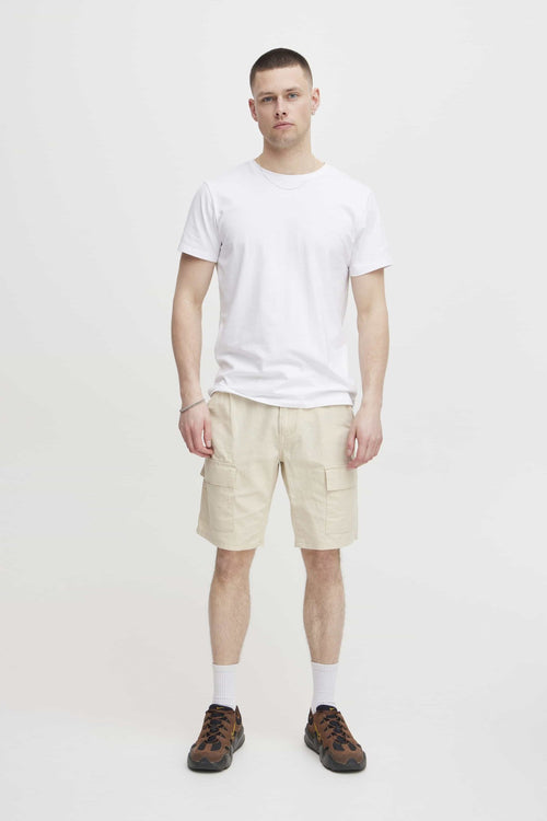 Cargo Linen Shorts - Oyster Gray - TeeShoppen Group™ - Shorts - Blend
