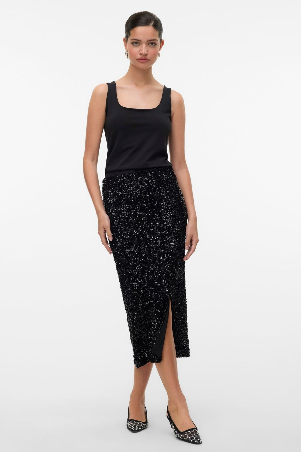 Halia Skirt - Black Sequins