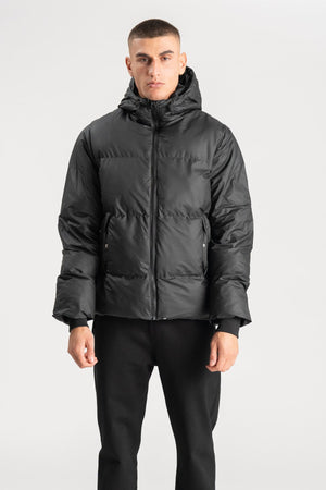 Coated Hooded Jacket - Black