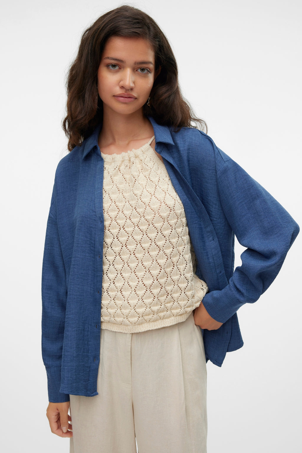 Camisa Melaney Queeny - Dark Denim Melange